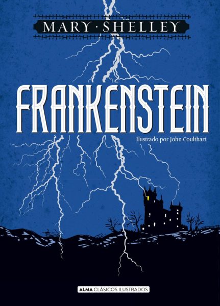 Frankestein, libro ilustrado escrito por Mary Shelley